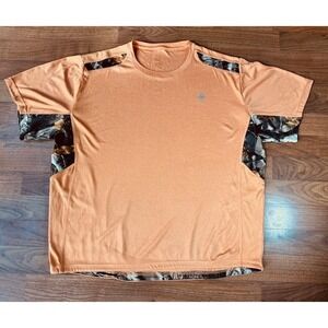 Legendary Whitetails  Men's T Shirt‎ XL Orange Camo Wicking Short Sleeve